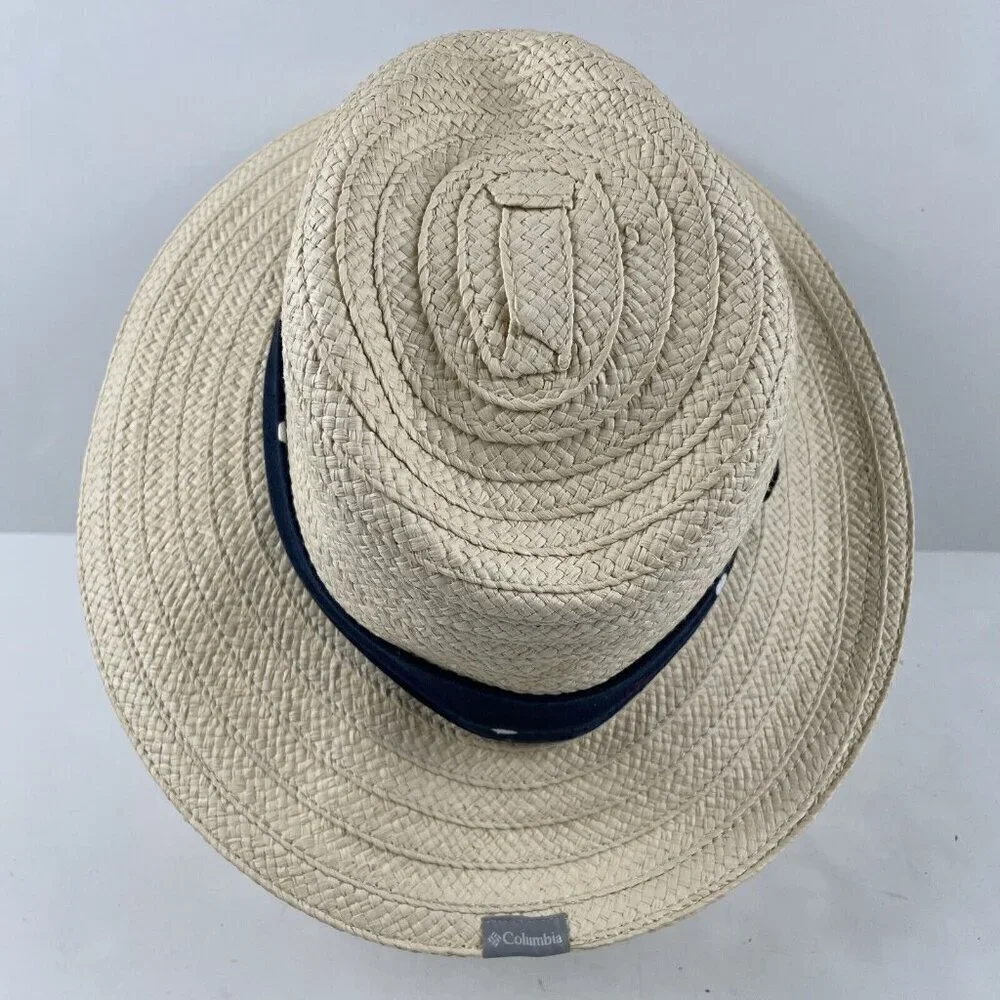 Columbia Paper Fedora Hat Women’s OS Decorative Band Wide Brim Sun Hat Hike
